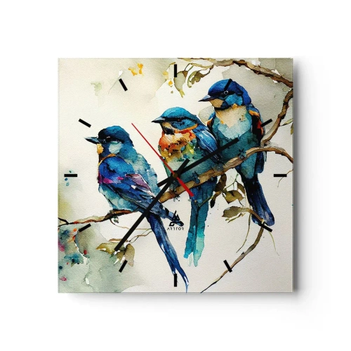 Ceas de perete - Ceas pe sticlă - Se simte jignit? - 40x40 cm
