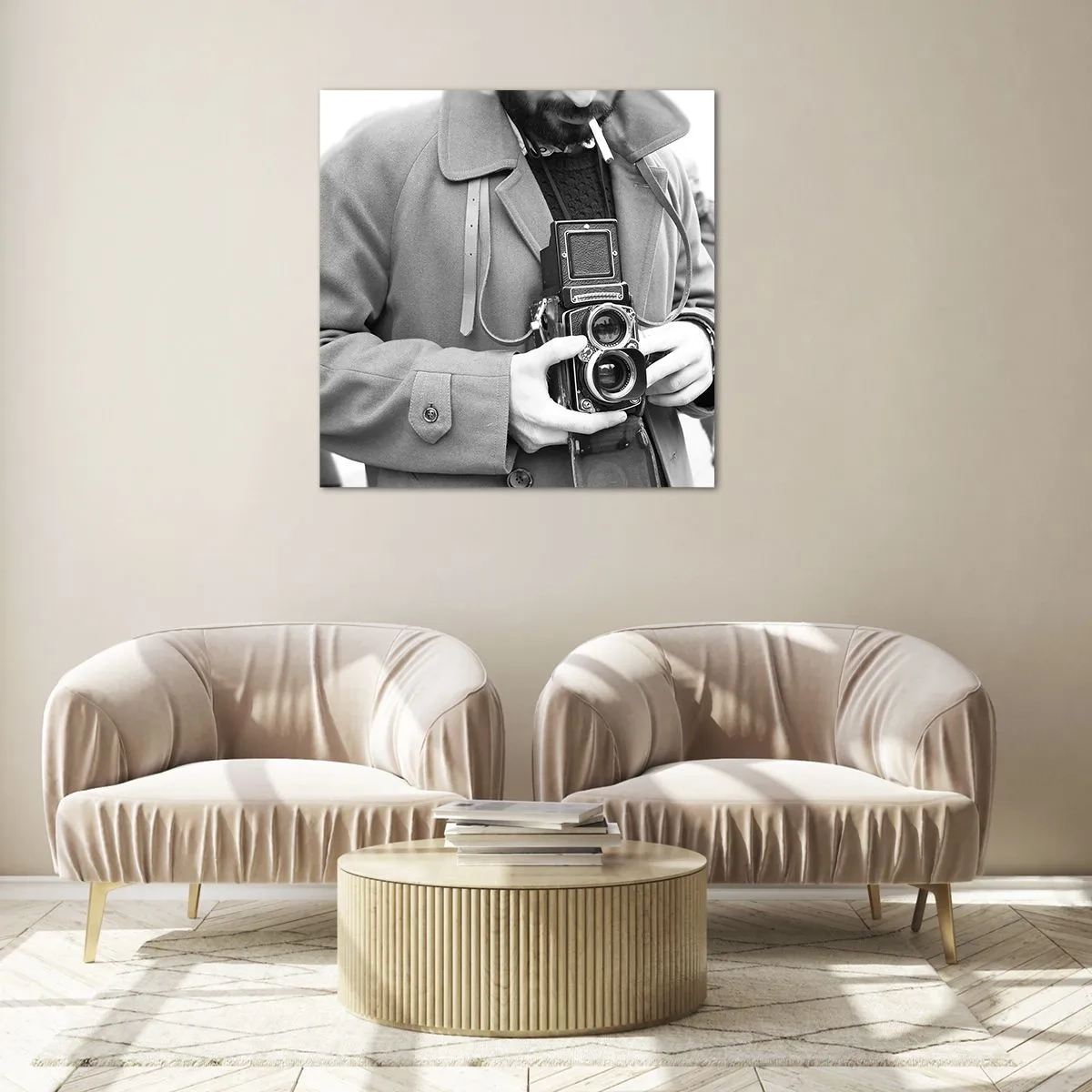 Tablou pe sticlă - În stilul retro - 30x30 cm