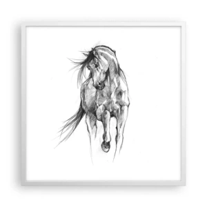 Poster în ramă albă - Într-un trap grațios - 60x60 cm