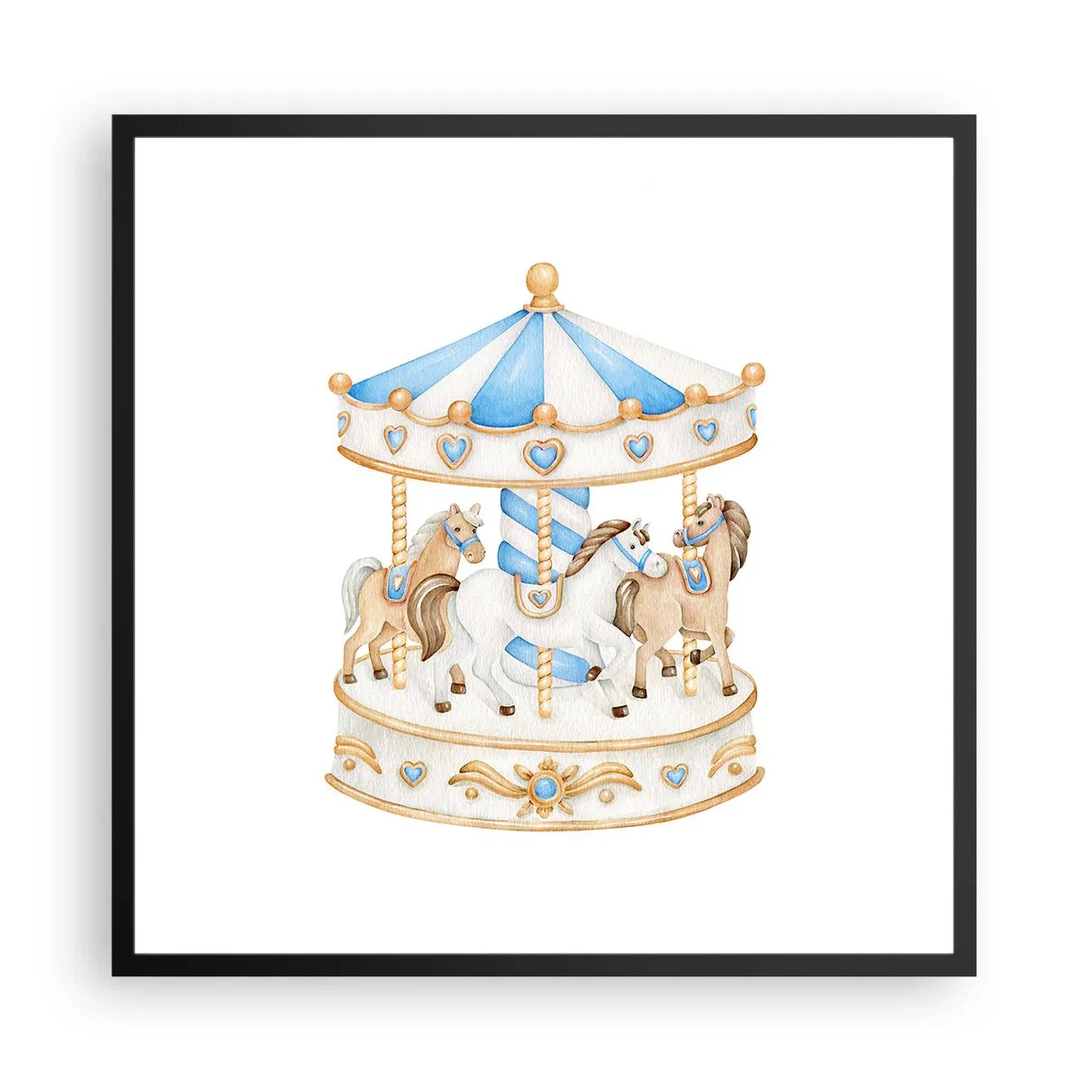 Poster în ramă neagră - Copilărie dulce - 60x60 cm