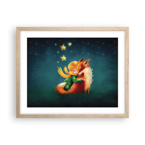 Poster în ramă de stejar deschis - Micul Prinț - 50x40 cm