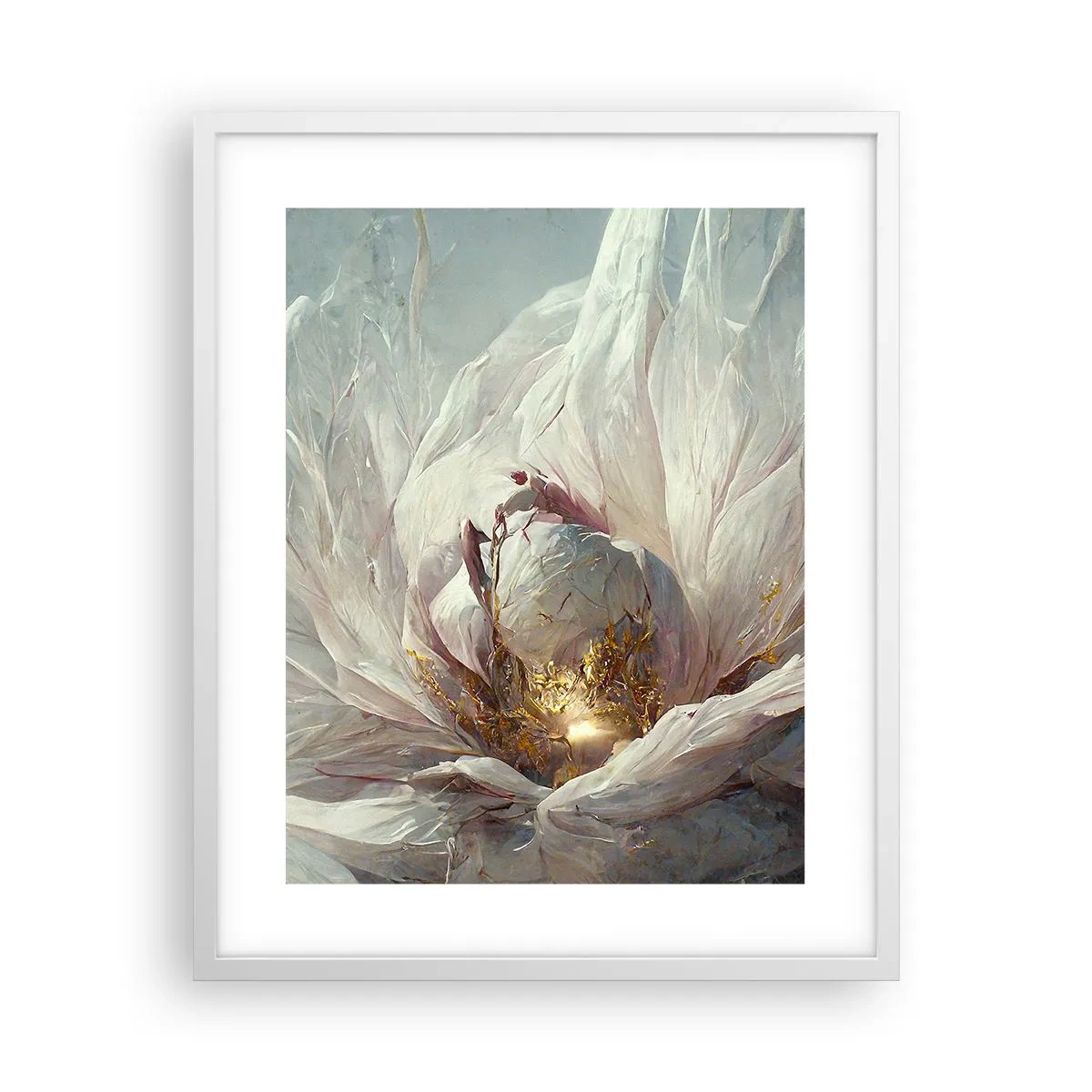 Poster în ramă albă - Înflorește o dată la o sută de ani - 40x50 cm