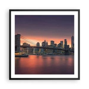 Poster în ramă neagră - Scufundate în tăcerea liliachie - 60x60 cm