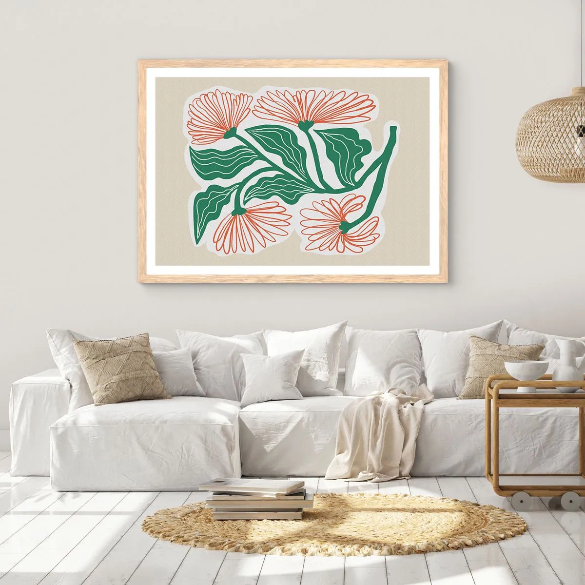 Poster în ramă de stejar deschis - Folclor modern - 40x30 cm