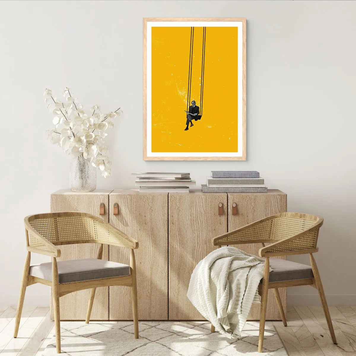 Poster în ramă de stejar deschis - O zi ca oricare alta - 70x100 cm