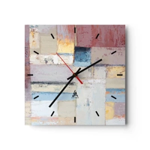 Ceas de perete - Ceas pe sticlă - Liniștea geometriei - 30x30 cm