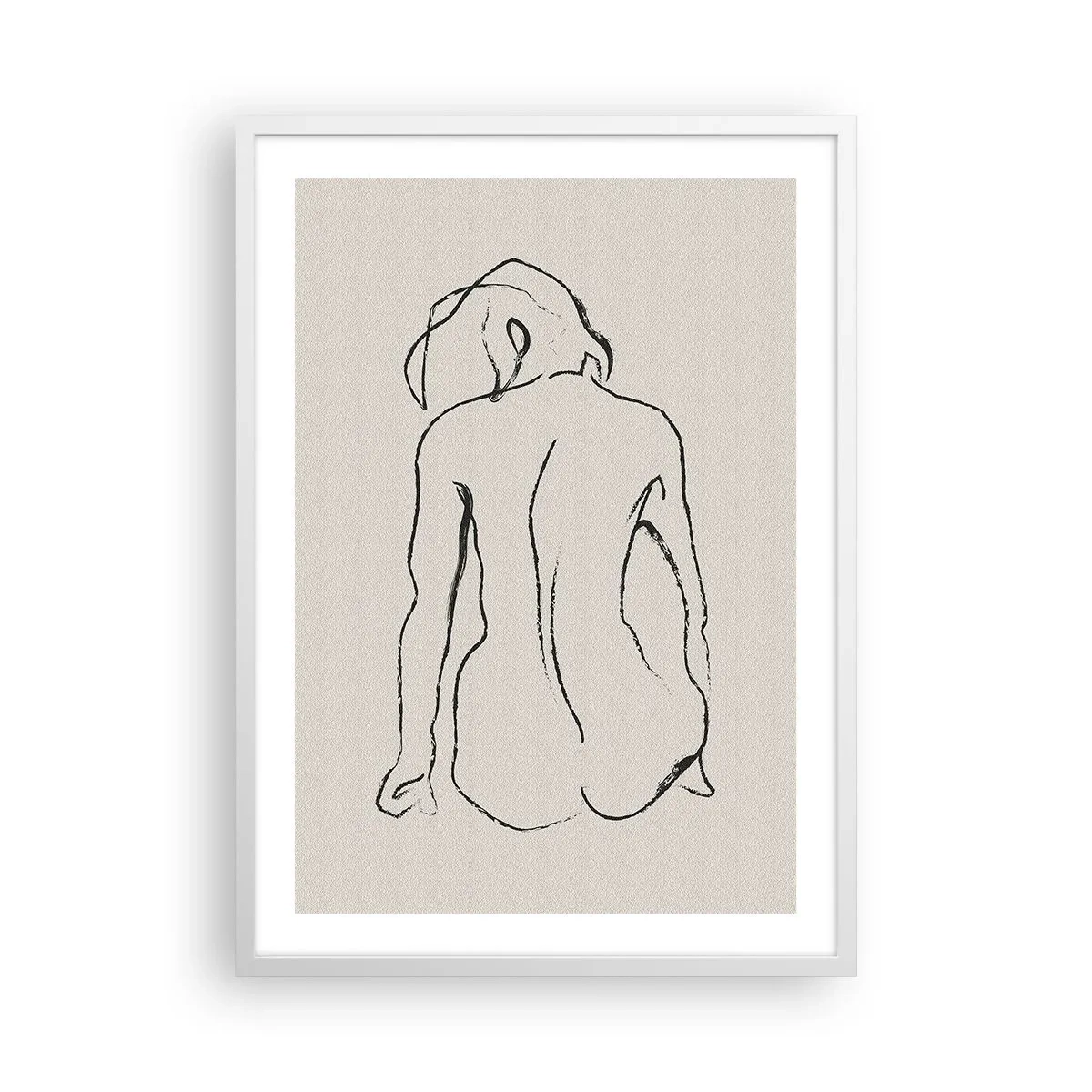 Poster în ramă albă - Nud de fată - 50x70 cm