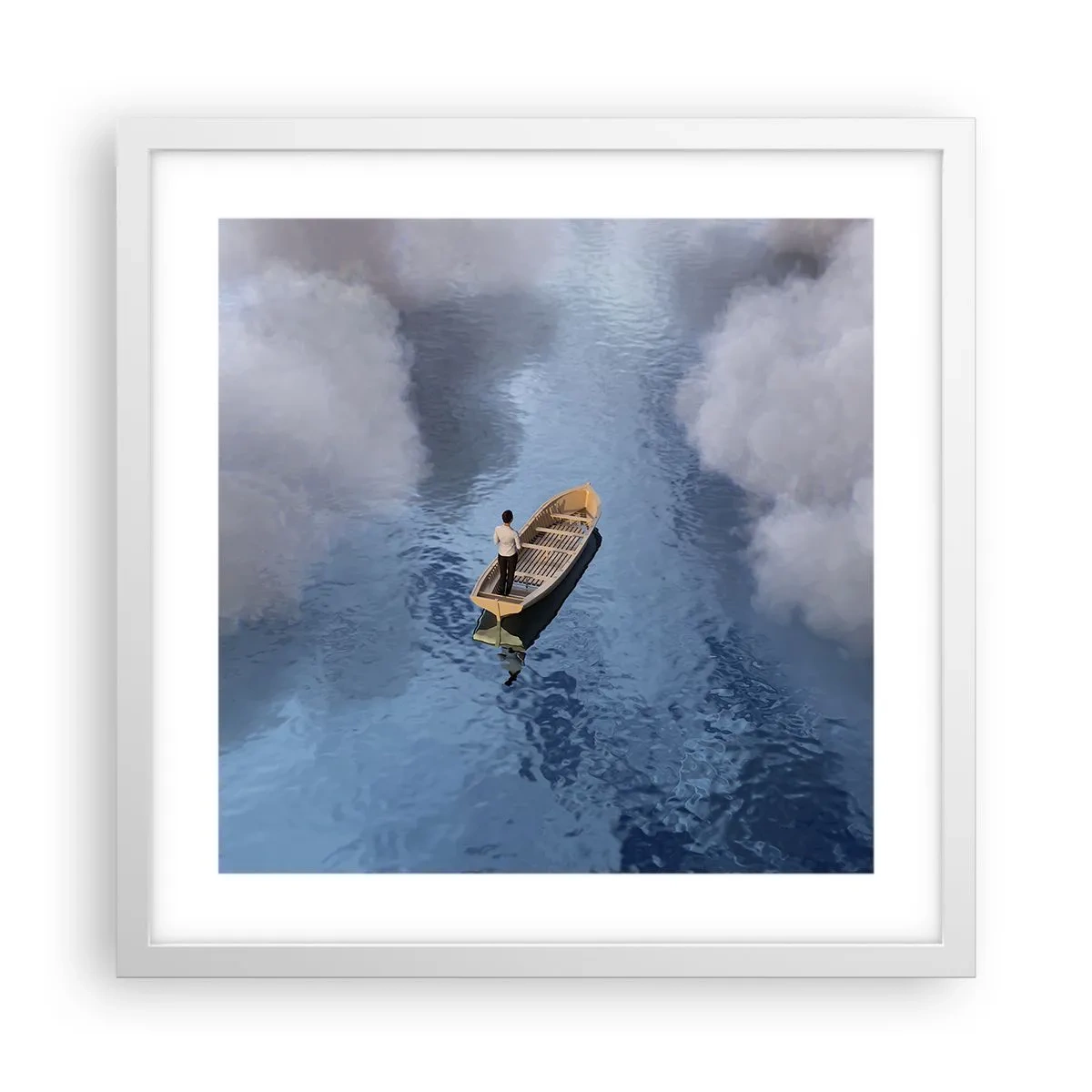 Poster în ramă albă - Viață - călătorie - necunoscut - 40x40 cm