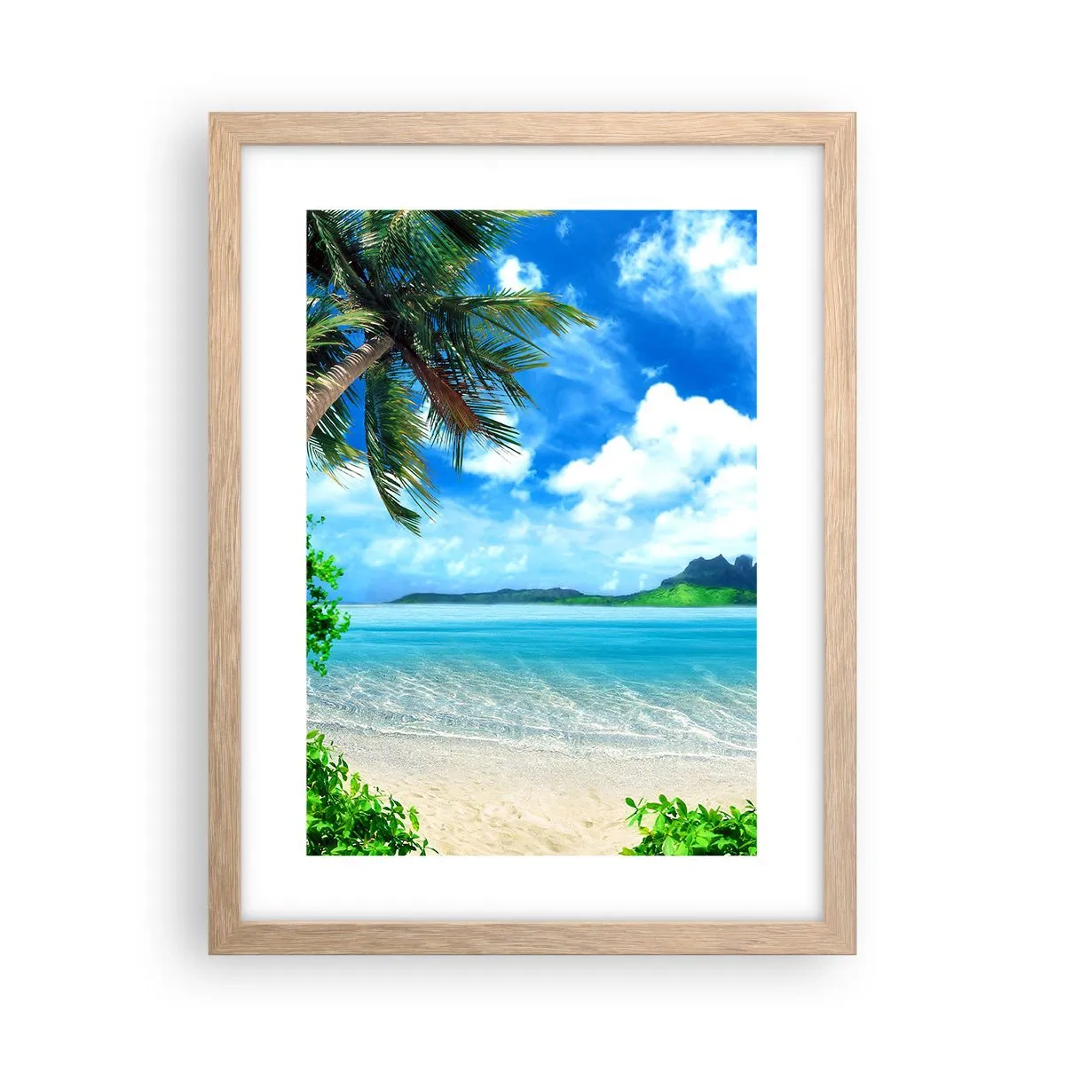 Poster în ramă de stejar deschis - Azur de la tropice - 30x40 cm
