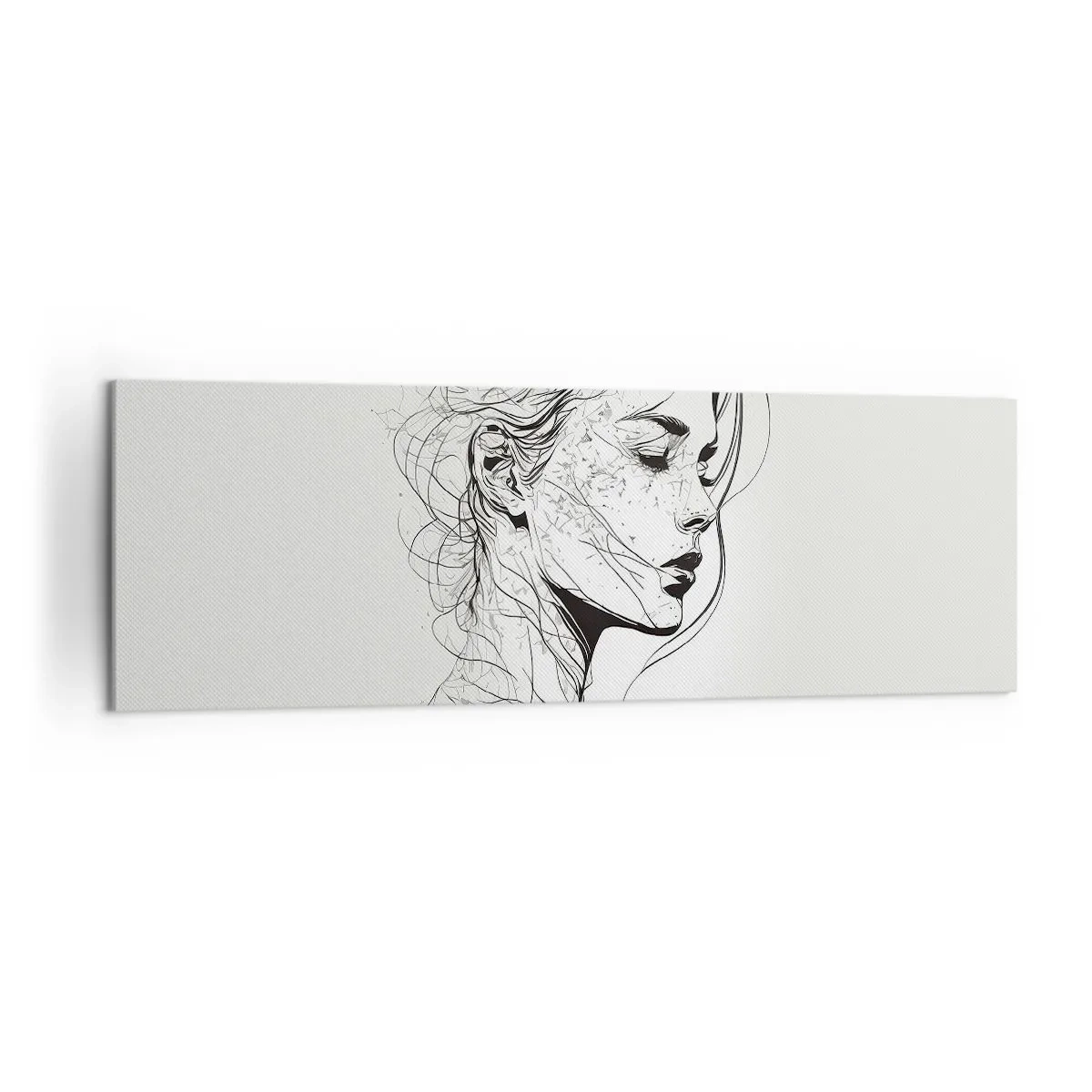 Tablou pe pânză - Desenată cu linii - 160x50 cm