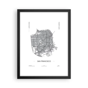 Poster în ramă neagră - Anatomia San Francisco - 30x40 cm