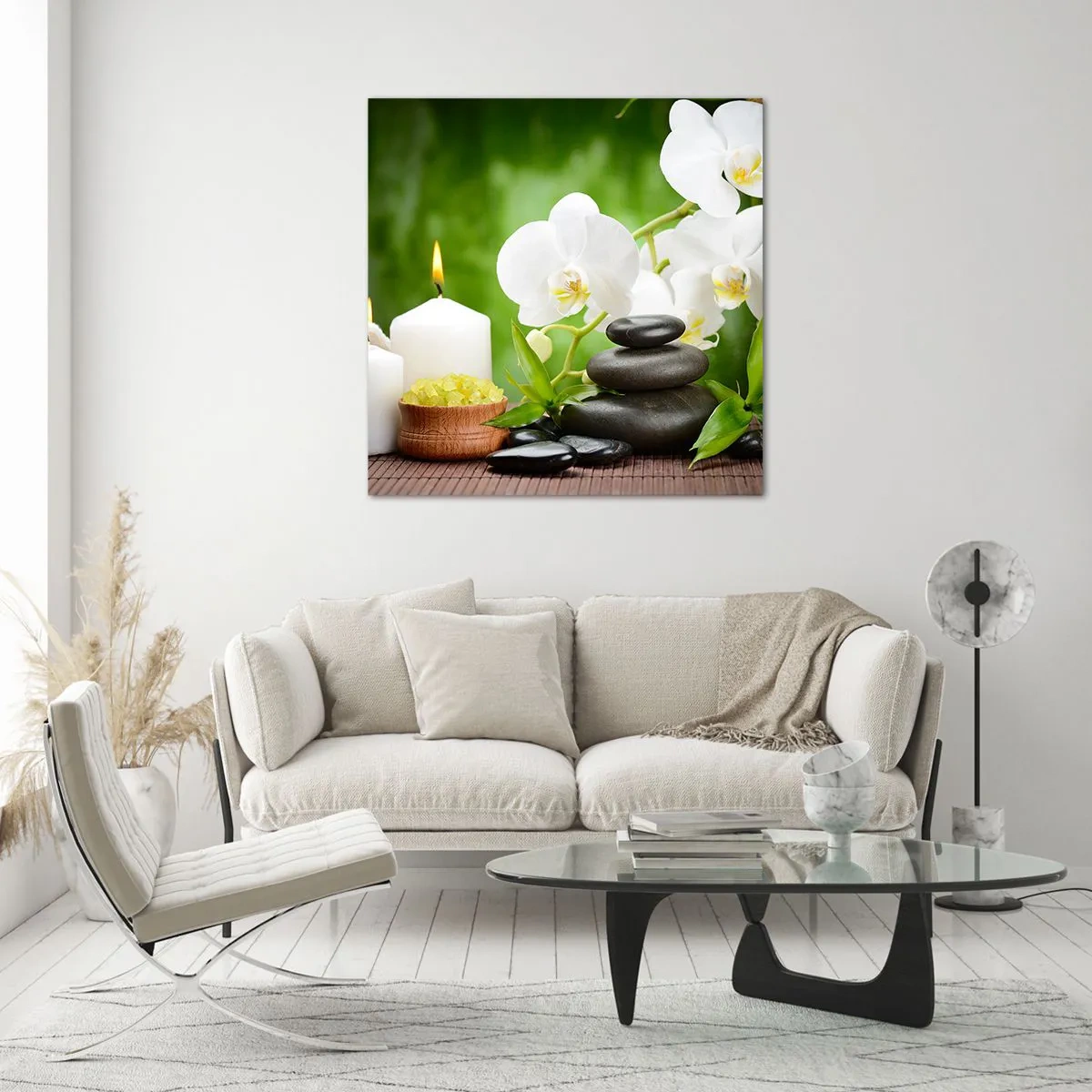 Tablou pe sticlă - Fragrant, floral, atingere delicată - 30x30 cm