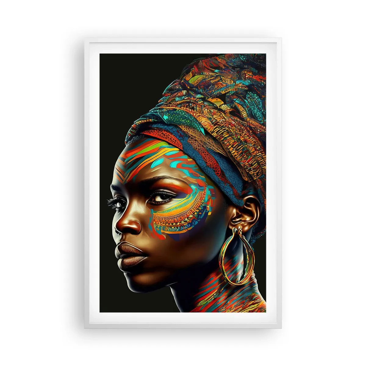 Poster în ramă albă - Regina africană - 61x91 cm