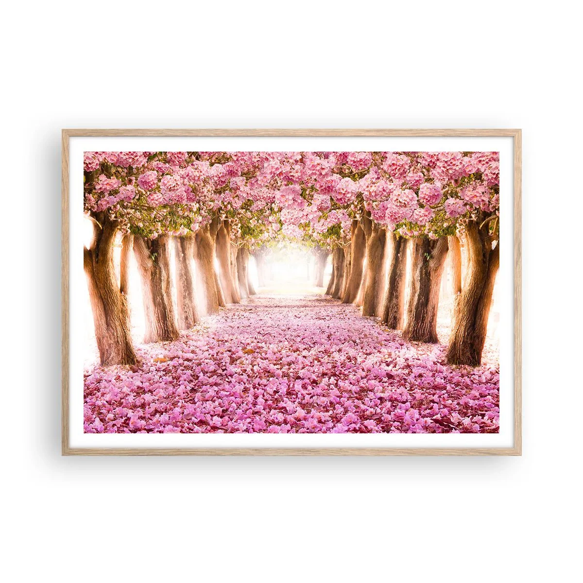 Poster în ramă de stejar deschis - Drumul spre paradis - 100x70 cm