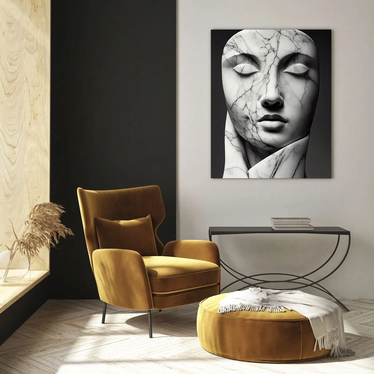 Tablou pe sticlă - Forme de marmură - 80x120 cm