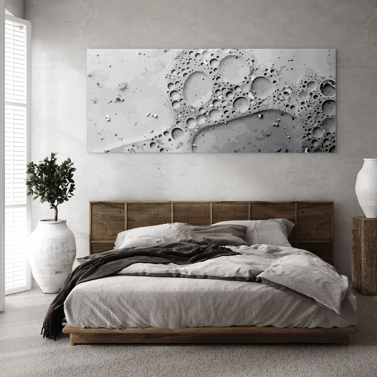 Tablou pe sticlă - Amprenta spumoasă - 90x30 cm