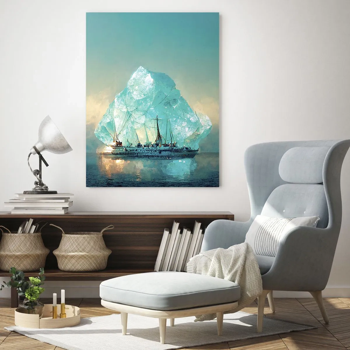 Tablou pe sticlă - Diamant arctic - 70x100 cm