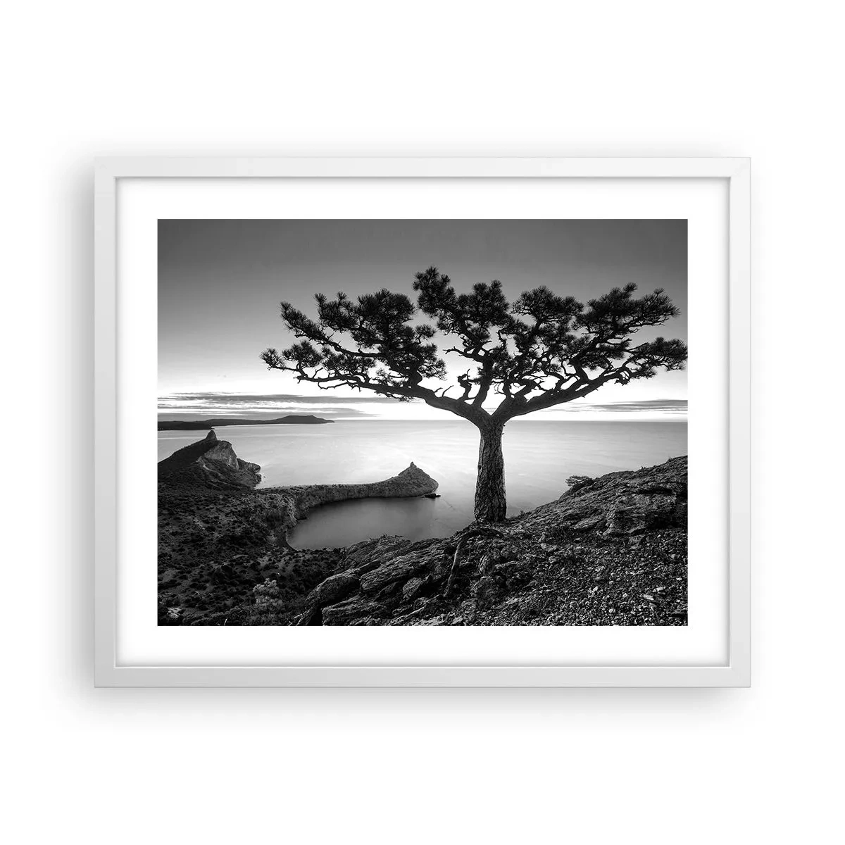 Poster în ramă albă - Liniște până la orizont - 50x40 cm