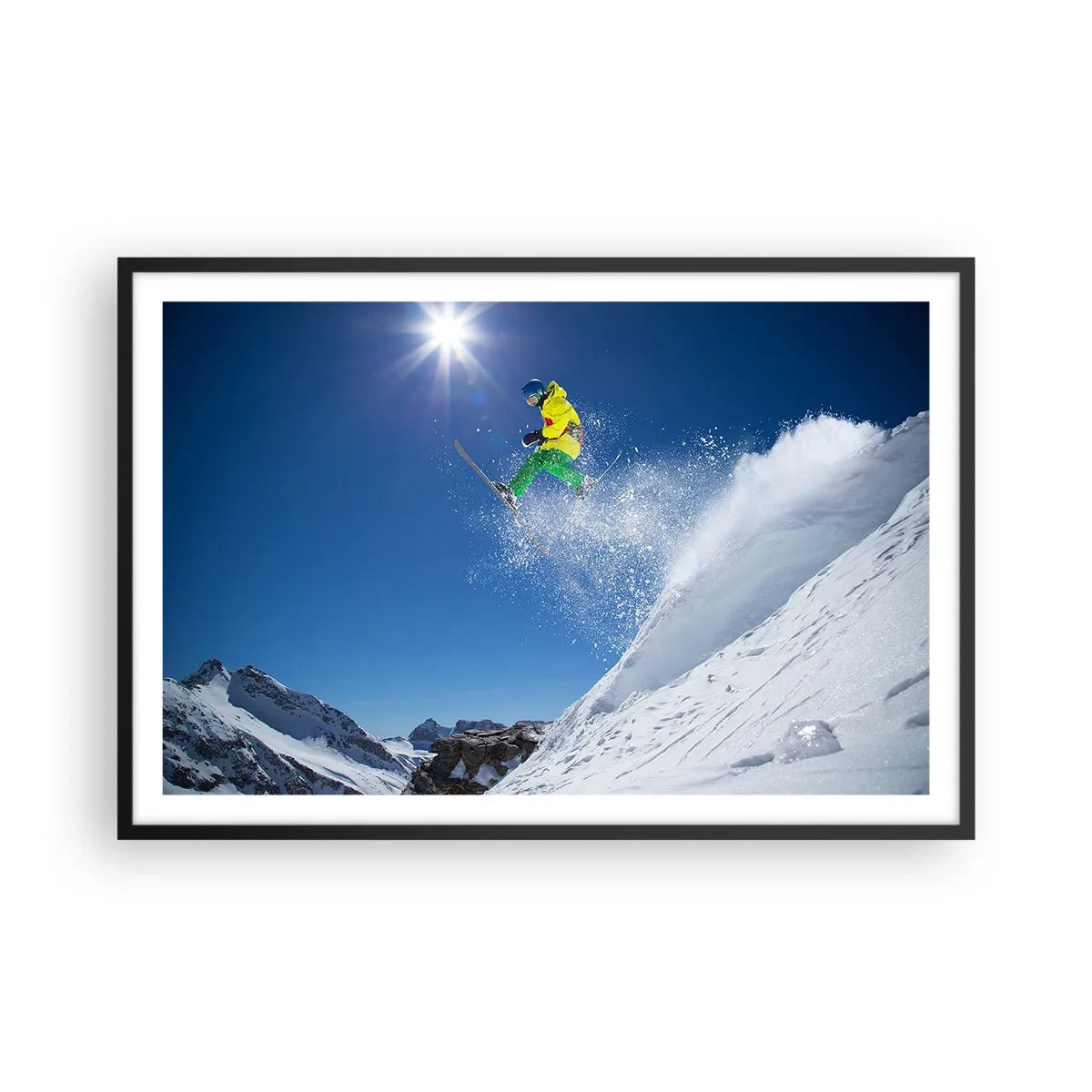 Poster în ramă neagră - Dansând cu munții - 91x61 cm
