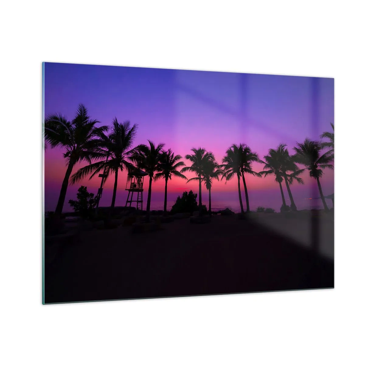 Tablou pe sticlă - O seară sub palmieri - 100x70 cm