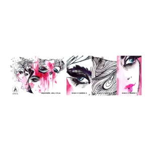 Mostră tapet autocolant Deluxe Sticker - , - Ochi de femeie, Chipul de femeie, Bucată - 100x30 cm