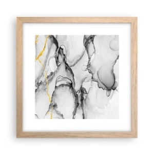Poster în ramă de stejar deschis - Compoziție cu motiv auriu - 30x30 cm