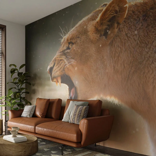 Tapet Premium Sand - Încearcă să nu asculți - Animale, Leu, Africa - 300x210 cm