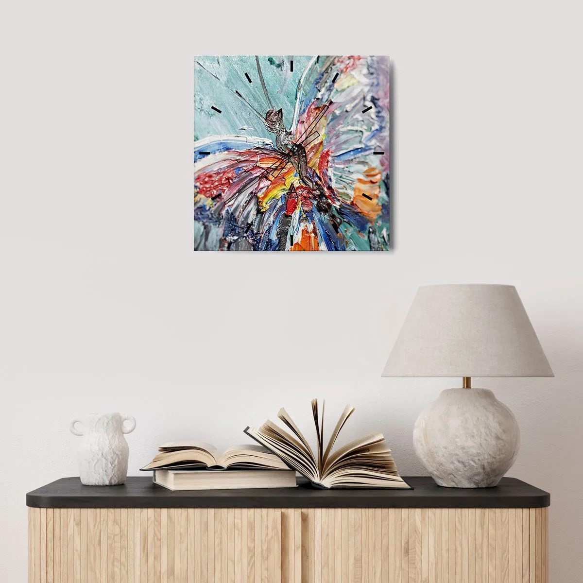 Ceas de perete - Ceas pe sticlă - Pictat de natura - 30x30 cm