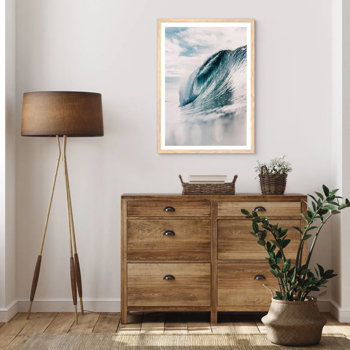 Poster în ramă de stejar deschis - Summitul apei - 50x70 cm