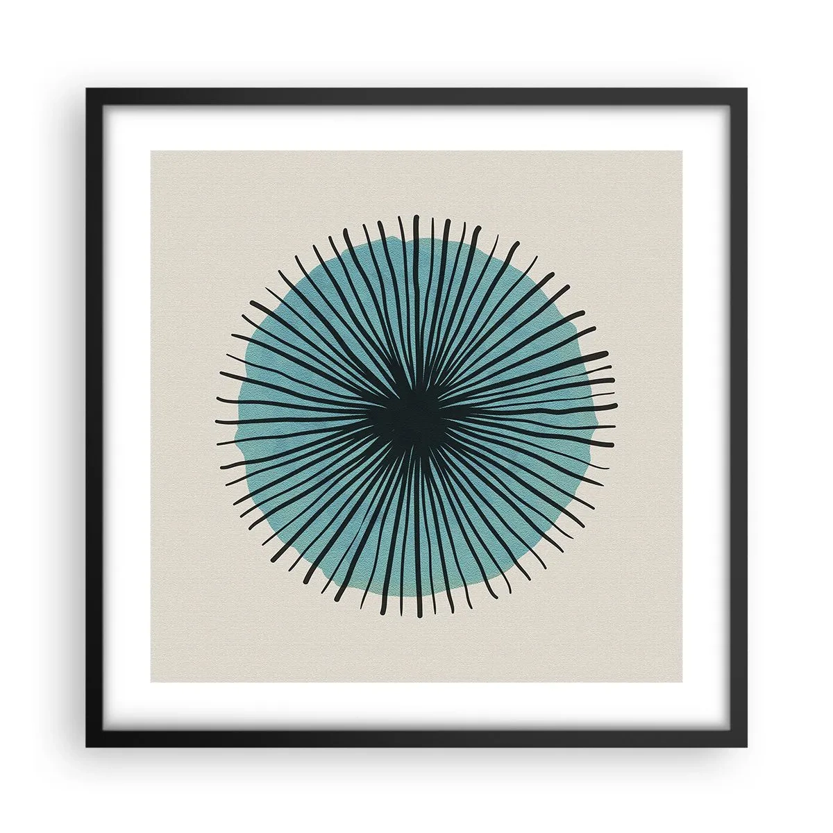 Poster în ramă neagră - Radiant pe albastru - 50x50 cm