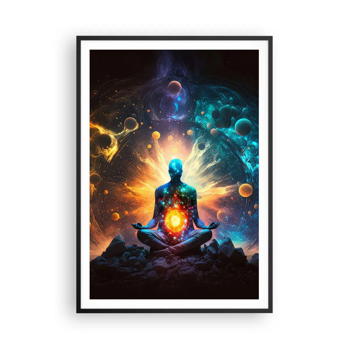 Poster în ramă neagră - Liniște cosmică - 70x100 cm
