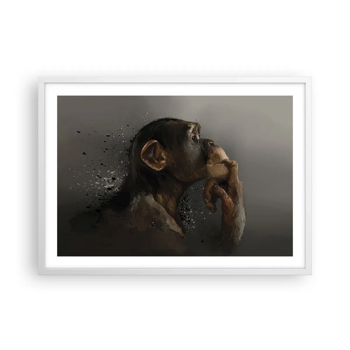 Poster în ramă albă - Cu siguranță, gânditorul - 70x50 cm