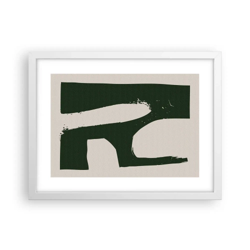 Poster în ramă albă - Golfuri de alb - 40x30 cm