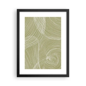 Poster în ramă neagră - Abstracție complicată în alb - 30x40 cm