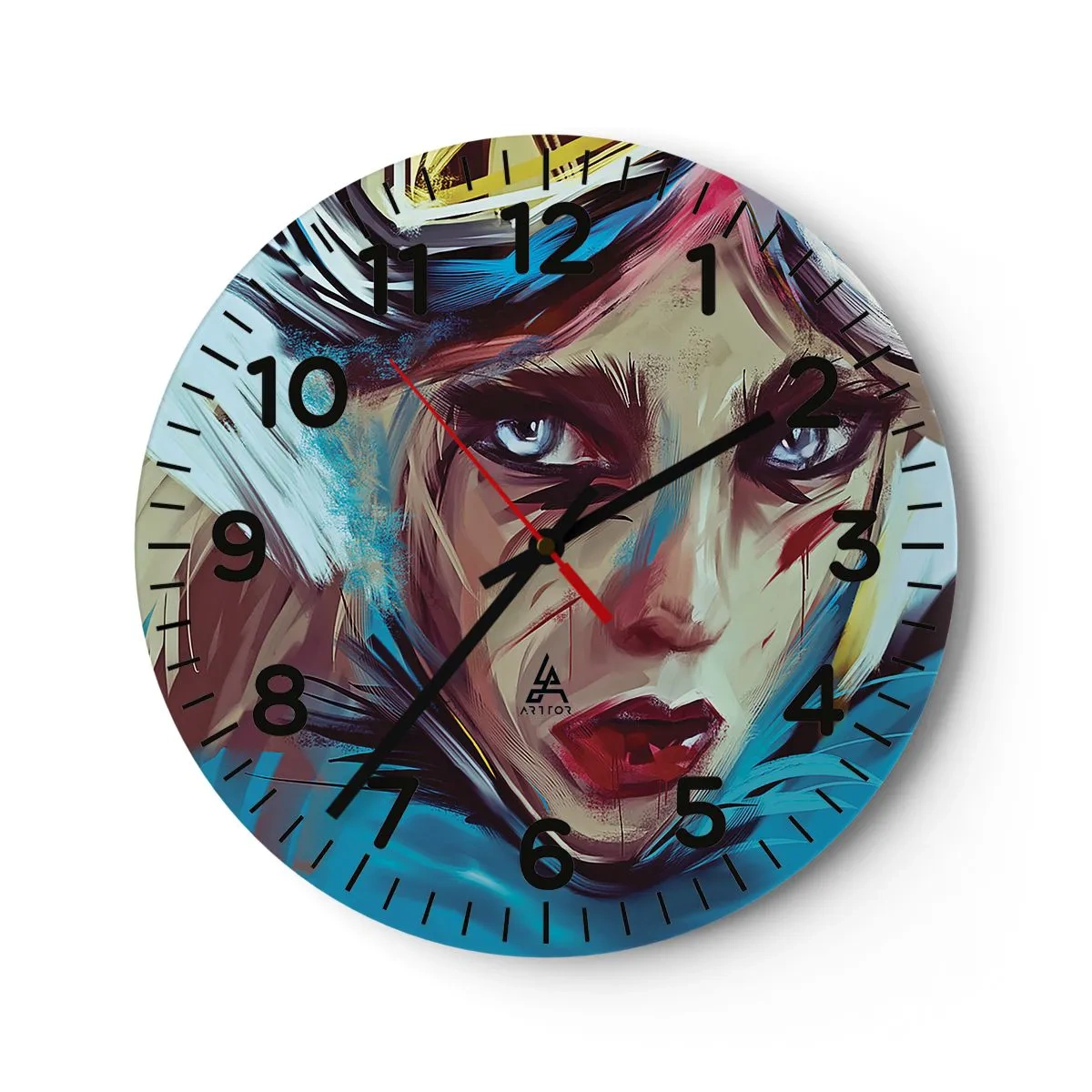 Ceas de perete - Ceas pe sticlă - Războinica de drum - 40x40 cm