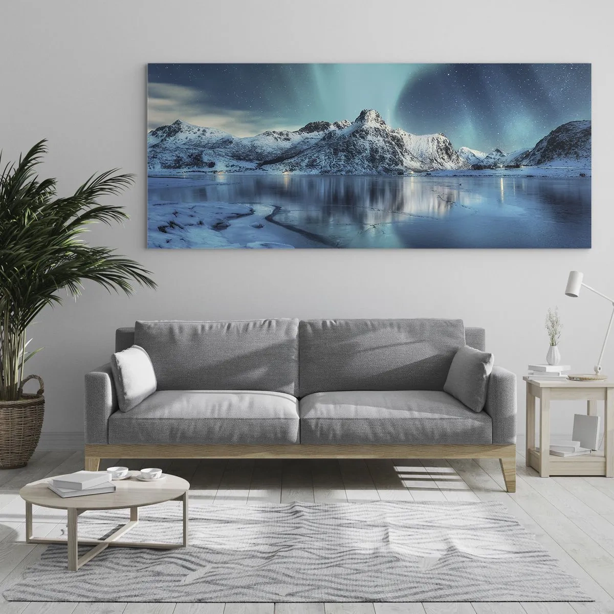 Tablou pe sticlă - Noaptea de lumină - 100x40 cm
