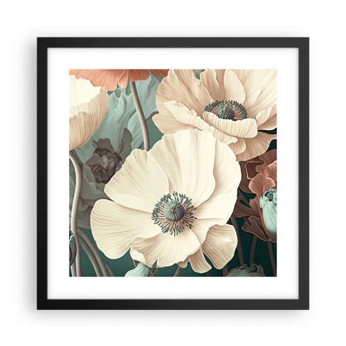 Poster în ramă neagră - Șoapta macilor - 40x40 cm