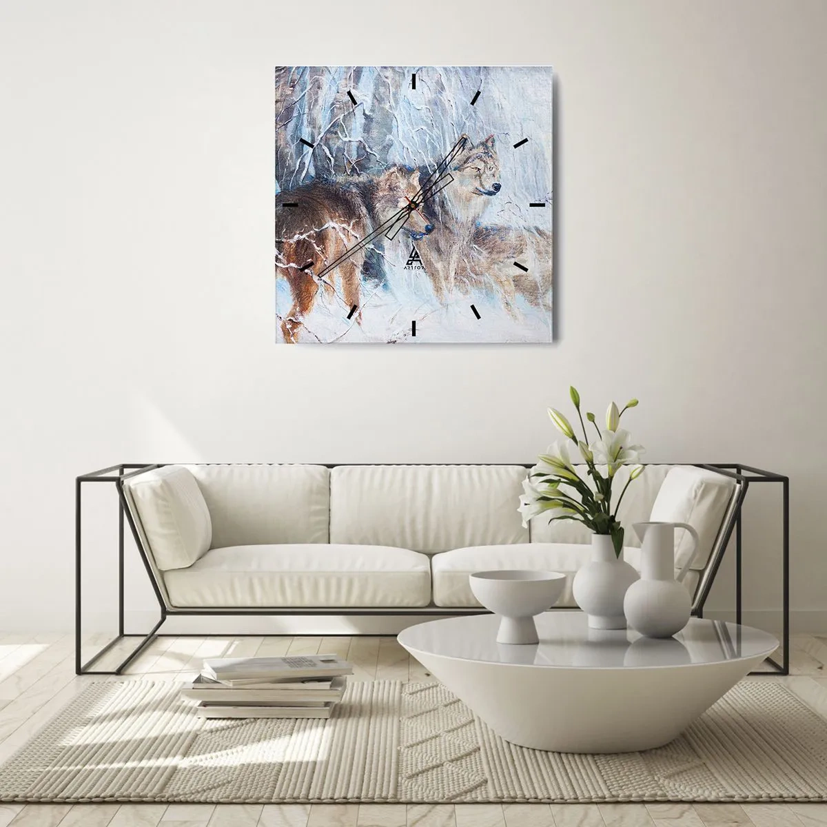 Ceas de perete - Ceas pe sticlă - Atenție! Vine... - 30x30 cm