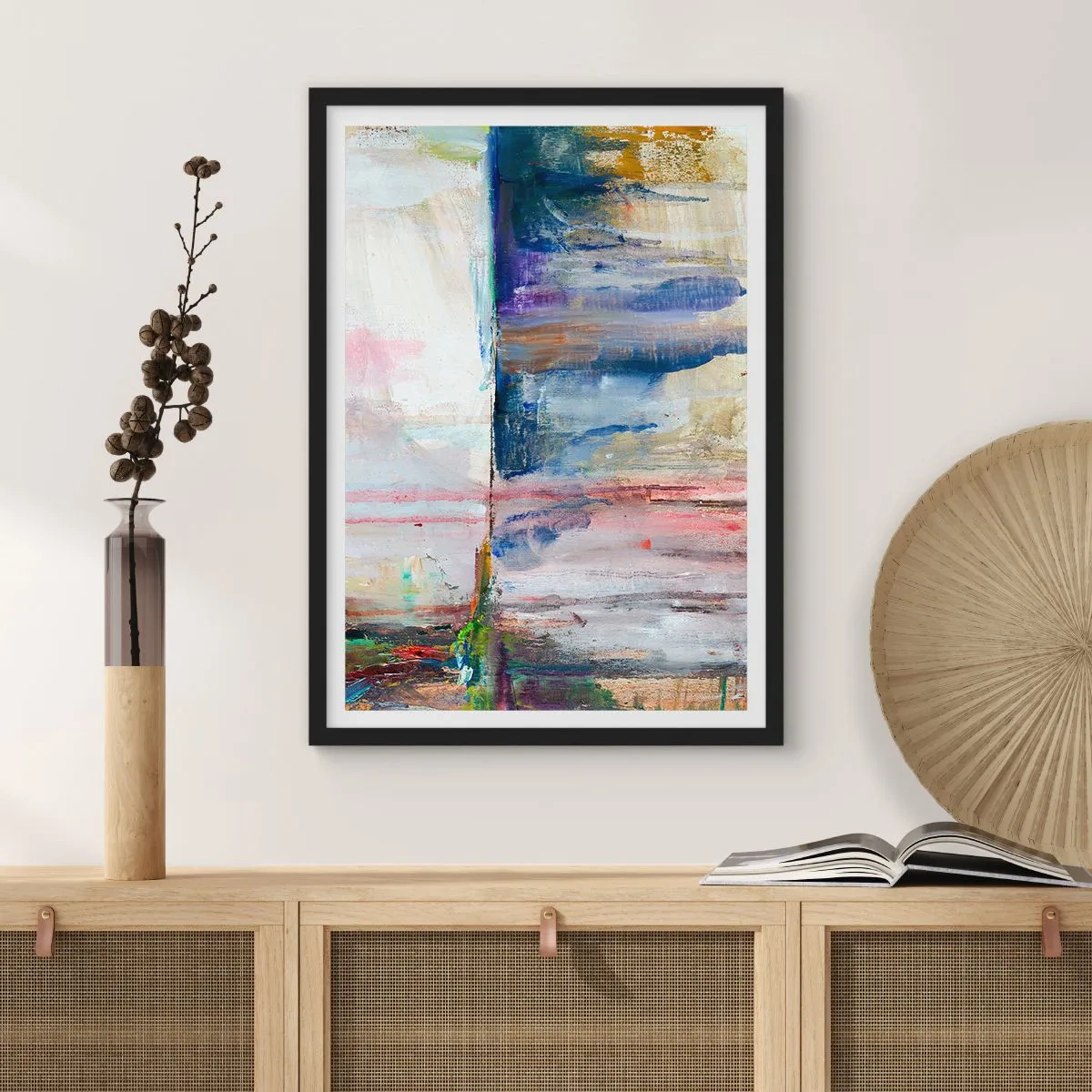 Poster în ramă neagră - Impresii și asociații colorate - 70x100 cm