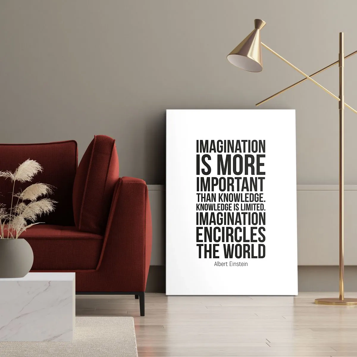 Tablou pe pânză - Einstein despre puterea imaginației - 50x70 cm