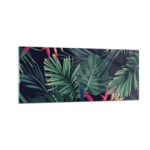 Tablou pe sticlă - Flacăra verde - 100x40 cm