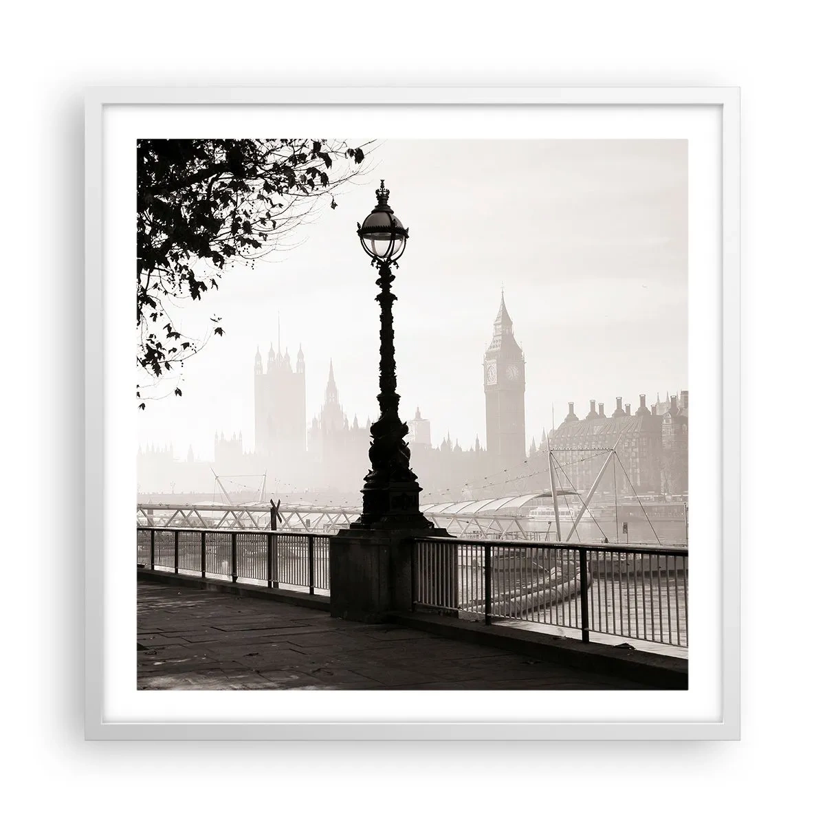 Poster în ramă albă - Londra de dimineața - 60x60 cm