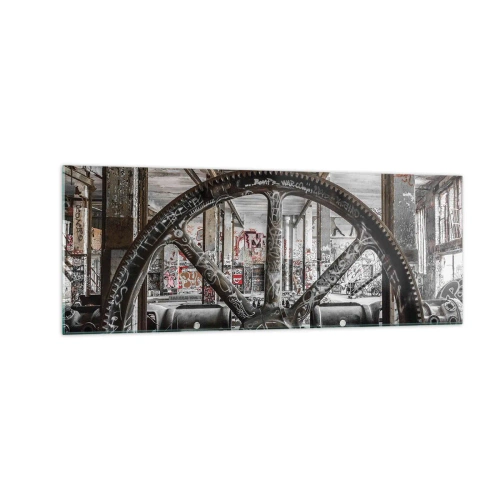 Tablou pe sticlă - Viața secretă a unei fabrici - 140x50 cm