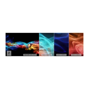 Mostră tapet Premium Canvas - Dansul curcubeului în brumă - Abstracția, Grafică, Flăcări colorate - 100x30 cm