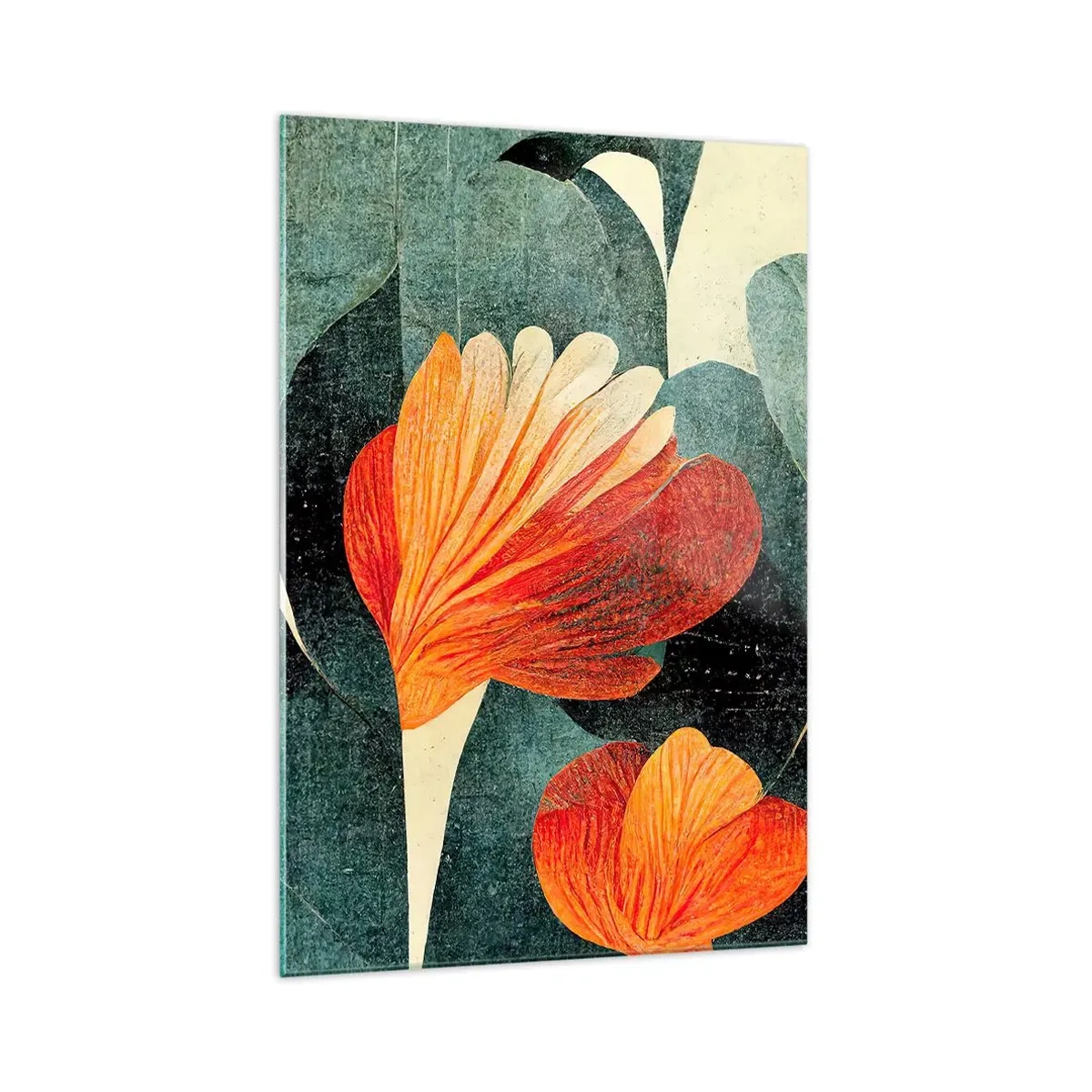 Tablou pe sticlă - Căldura de la tropice și răcoarea verdeței - 70x100 cm