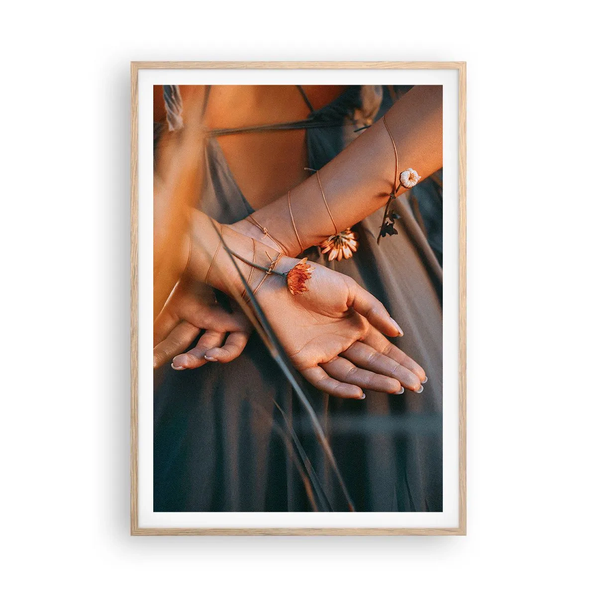 Poster în ramă de stejar deschis - Legată de natură - 70x100 cm