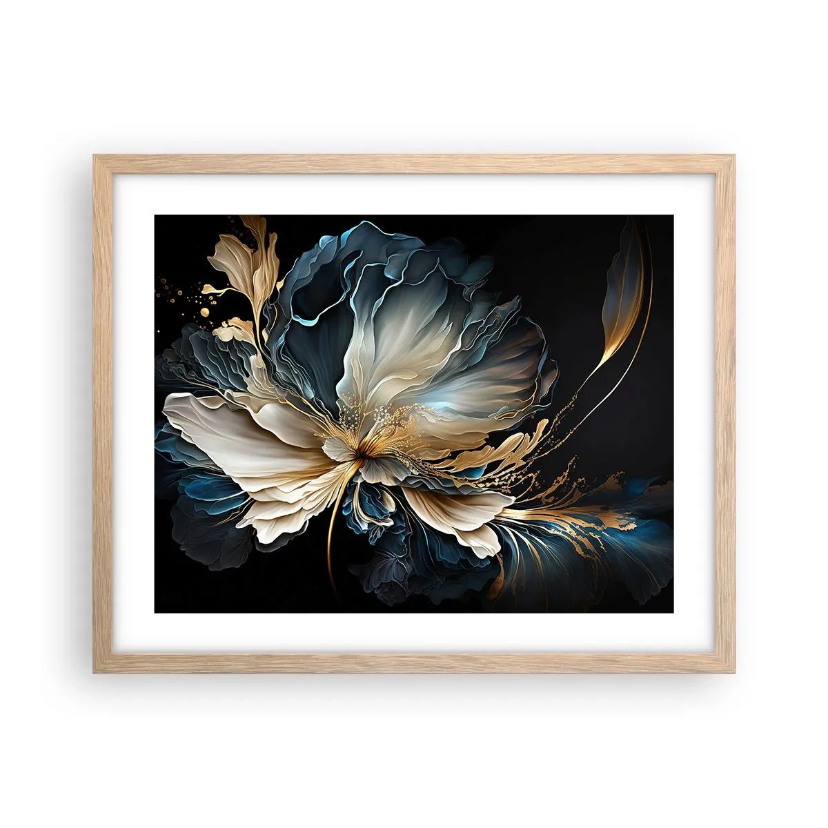 Poster în ramă de stejar deschis - Povestea unei flori de iubire - 50x40 cm