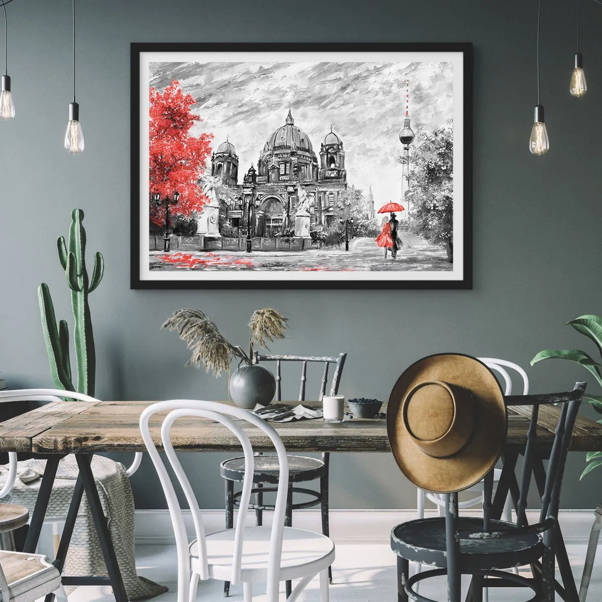 Poster în ramă neagră - Reuniune în Berlin - 70x50 cm
