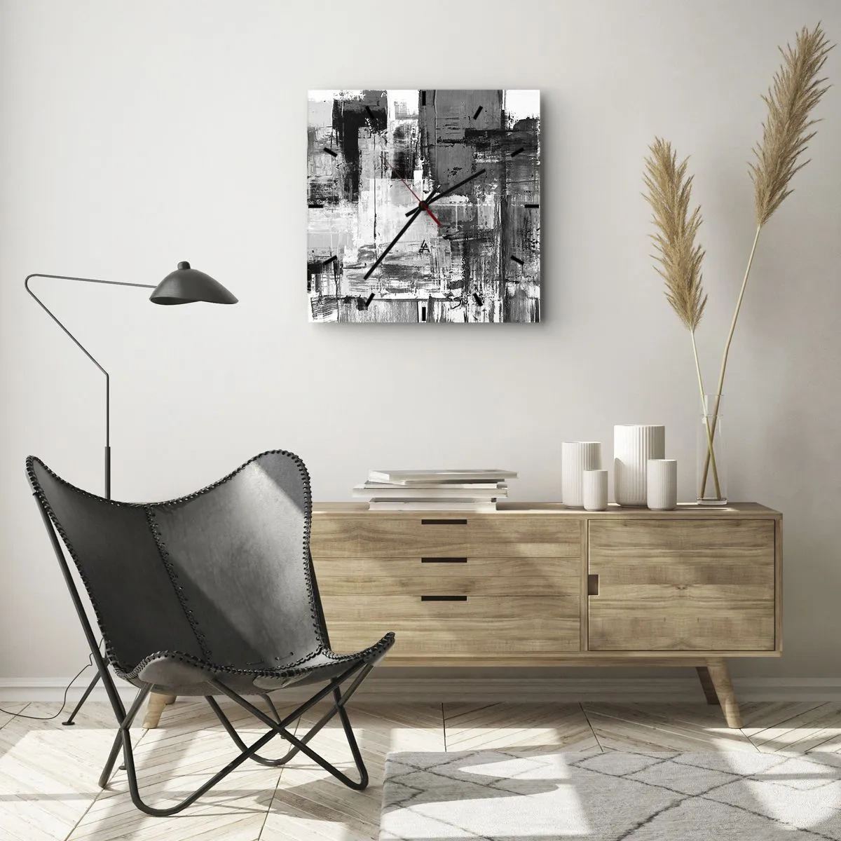 Ceas de perete - Ceas pe sticlă - Griul este frumos - 40x40 cm