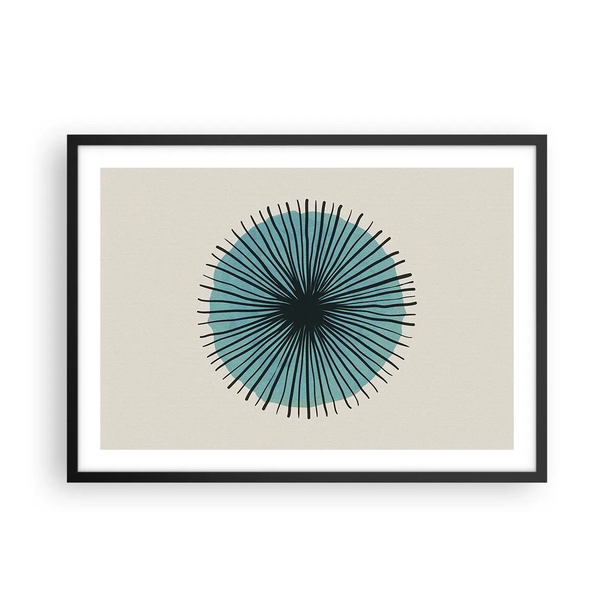 Poster în ramă neagră - Radiant pe albastru - 70x50 cm